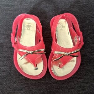 Baby girl new born swim Sandels pink and gold size 19